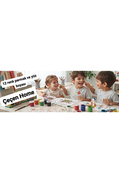 ÇEÇEN HOME Parmak ve Yüz Boyama Seti 12 Renk Çocuk Yüz ve Vücut Boyası Güvenl...