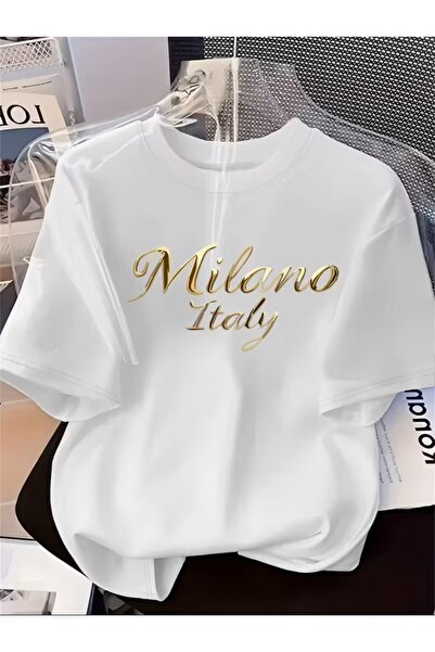 H&GHAMLEGİYİM Printed T-Shirt. Short Sleeve Summer & Spring Casual Top, Women...