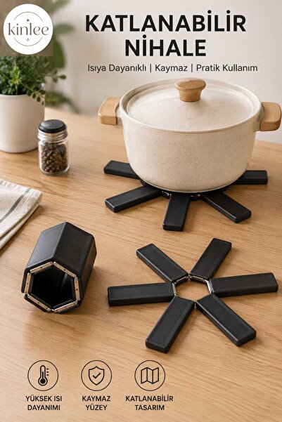 Kinlee Foldable Trivet Heat Resistant Non-Slip Pot and Pan Coaster Practical ...