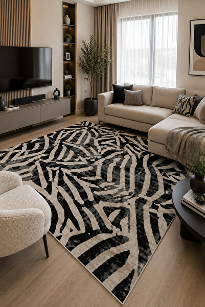 GECE HOME Dijital Baskılı Kaymaz Taban Yıkanabilir Desenli Salon Halısı Mutfa...