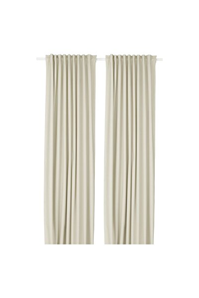 IKEA Bej Karartma Perde 145x300 cm 2 Kanat Modern Salon Yatak Odası