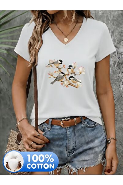 H&GHAMLEGİYİM Tricou imprimat. Top casual cu mâneci scurte pentru vară și pri...
