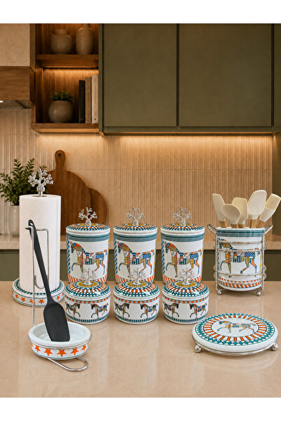 ferayhome Kitchen Set - Dowry Set 105 Flat Lids 10 Pieces Herm Horse Colored ...