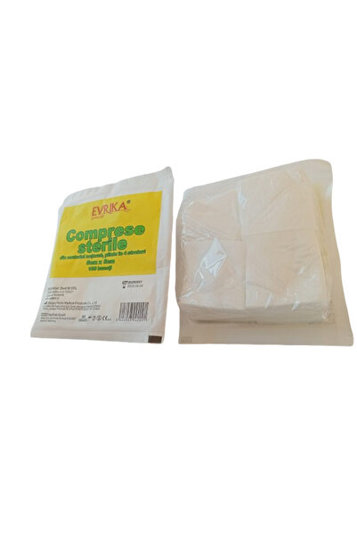 EVRIKA QUALITY Comprese sterile netesut, Evrika Quality, pliate, 5cm/5cm, 4 s...