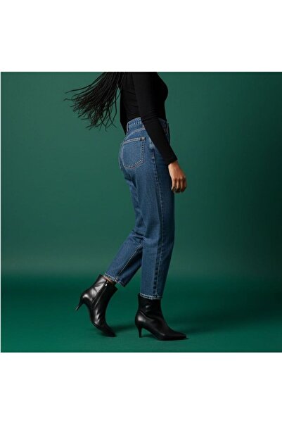 NE&VE SHOES Black Leather Pointed Toe Women's Classic Boots
