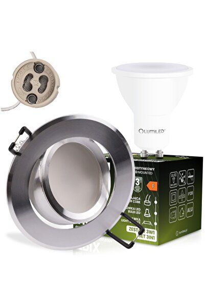 Lumiled Spot halogen încastrat rotund orientabil TRIX 3 în 1 GU10 6W 3000K Ar...