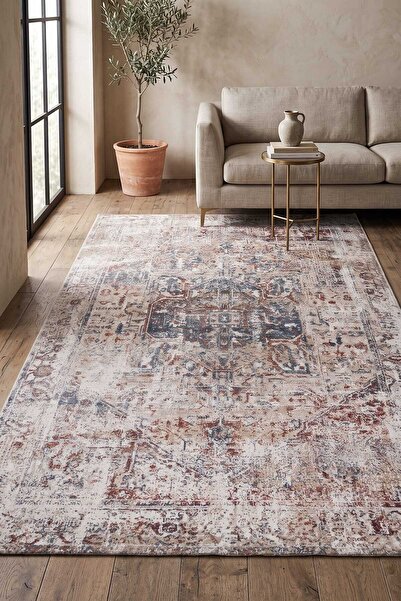 Esperya Home KAPADOKYA Eskitme Vintage Halı Etnik Desenli Otantik Dokuma Salo...