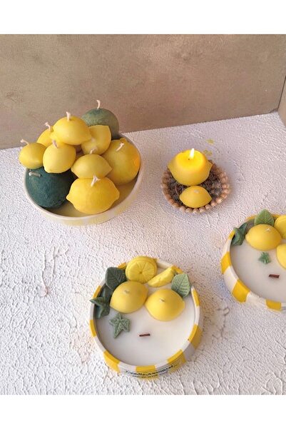 SCA CANDLE Dekoratif mum Limon Temalı Mum Kasesi