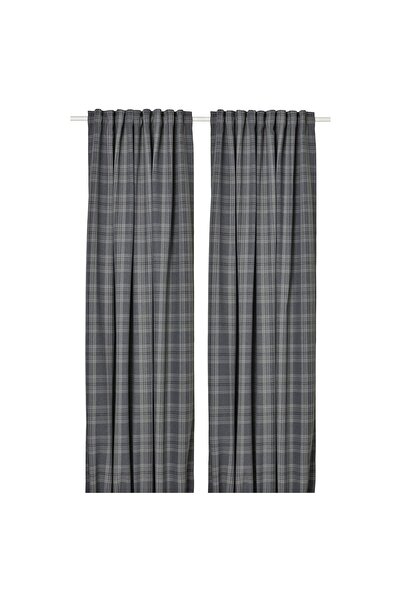 IKEA Gri Karartma Perde 145x300 cm 2 Kanat Modern Salon Yatak Odası