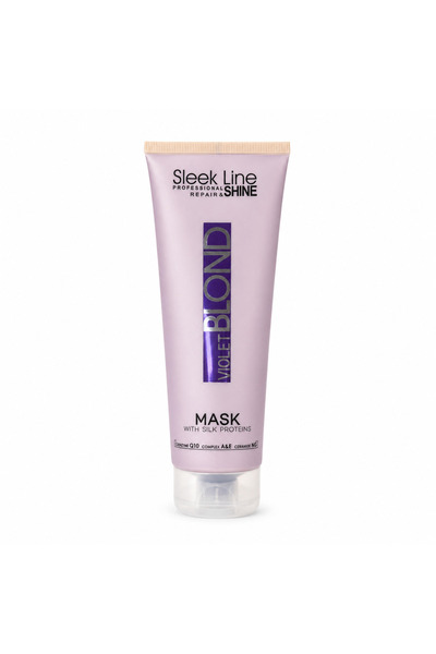 SLEEK LINE Eveline Violet Маска за коса с виолетов пигмент 250 мл, за руса и ...