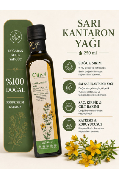 Sarı Kantaron Yağı 250 ml – %100 Saf, Doğal ve Soğuk Sıkım