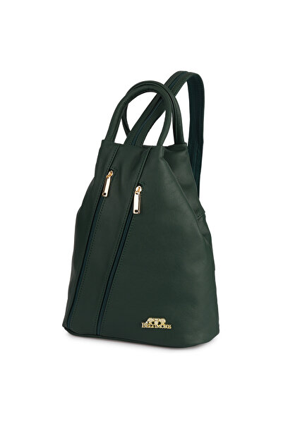 Beltimore Rucsac de damă din piele, geantă de umăr iconică cu design triunghi...
