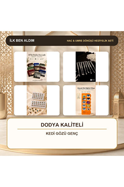 İlkbenaldim 30-Person Hajj Umrah Prayer Mat Set - Dodya Quality Cat's Eye You...