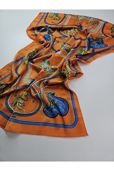 tomrisboutique Luxury Voile Silk Shawl Scarf with Horse Pattern Double Sided ...