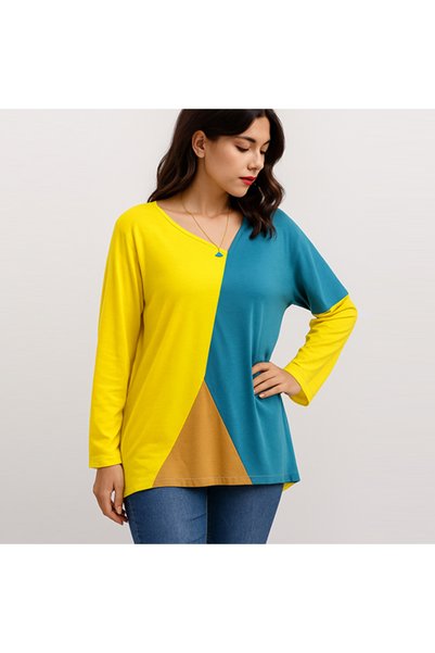 dorbe Women's Color block Long Sleeve T-Shirt