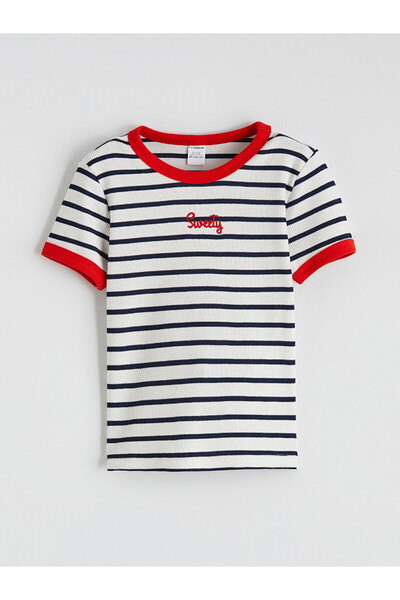 LC Waikiki Alita city: oval neck striped t-shirt for girls - stand out from t...