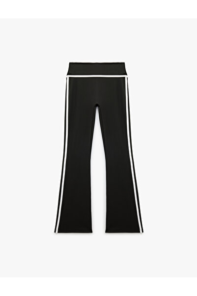Koton Yüksek Bel Slim Fit Biyeli İspanyol Paça Spor Tayt