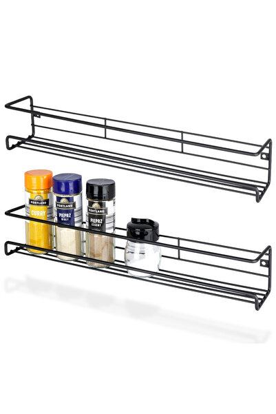 Vilde Raft de condimente din metal negru, 2 buc.