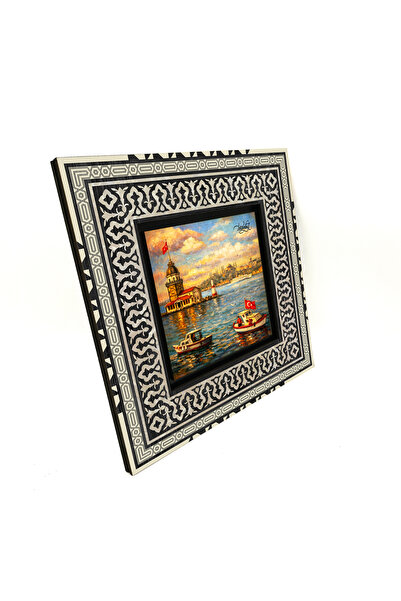 Sadrazam Pictură peisaj Turnul Fetelor din Istanbul, imprimată pe MDF 20x20, ...