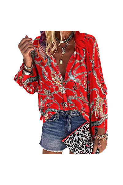 dorbe Women's Orange Paisley Blouse