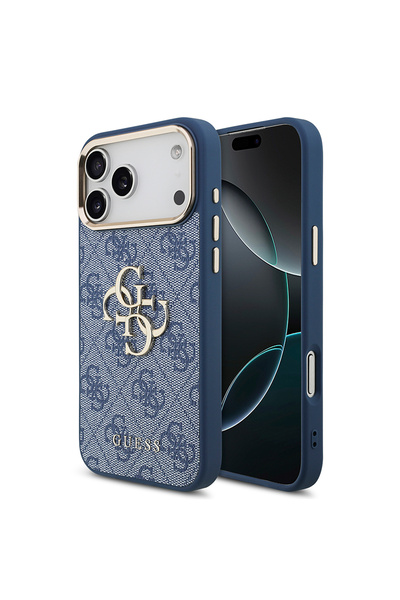Guess iPhone 18 Pro Max Kılıf Lisanslı Gold Metal Kamera Çerçeve Metal Büyük ...