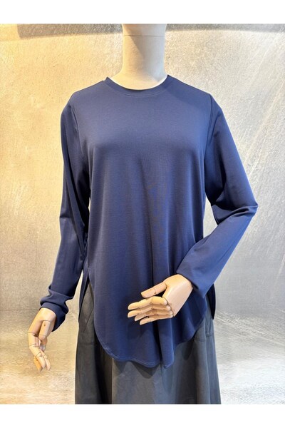 Almarwah Black 102269 Bisiklet Yaka Kadın Tunik Lacivert