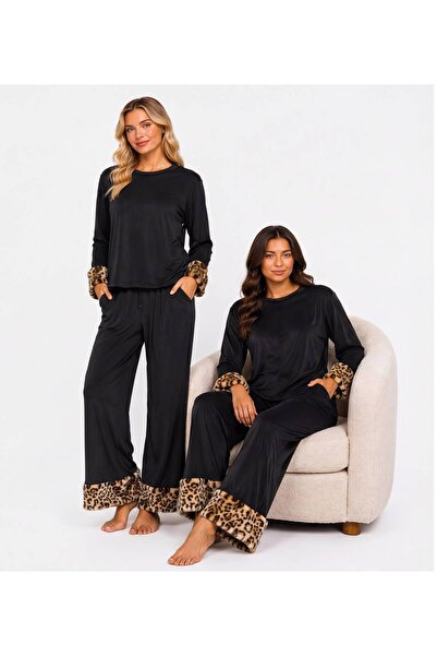Alize Moda Long Sleeve French Velvet Fabric Women's Pajama Set-Winter