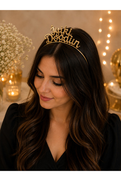 Bymiel Gold Metal Birthday Crown with Happy Birthday Written – Party and Cele...