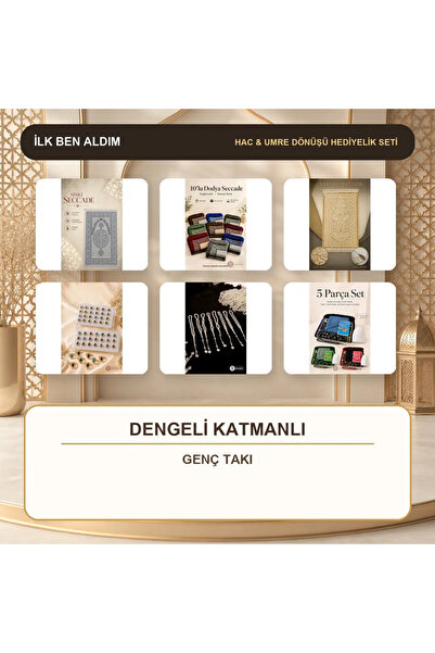 İlkbenaldim 20-Person Hajj Umrah Prayer Mat Set - 60% Glitter + 20% Dodya + 2...