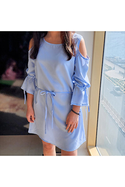 dorbe Women's Blue Cold shoulder Dress