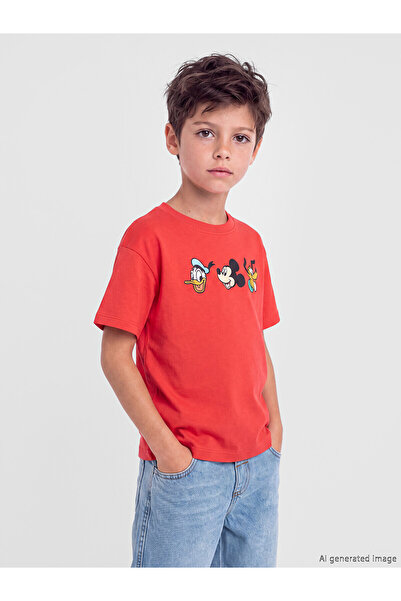 LC Waikiki Two Mt Shop Quality Mickey Mouse Printed Boys' T-Shirt