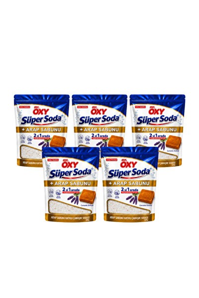 Mr.Oxy Süper Soda Arap Sabunu Katkılı Lavanta Kokulu Çamaşır Sodası 500 g x 5...