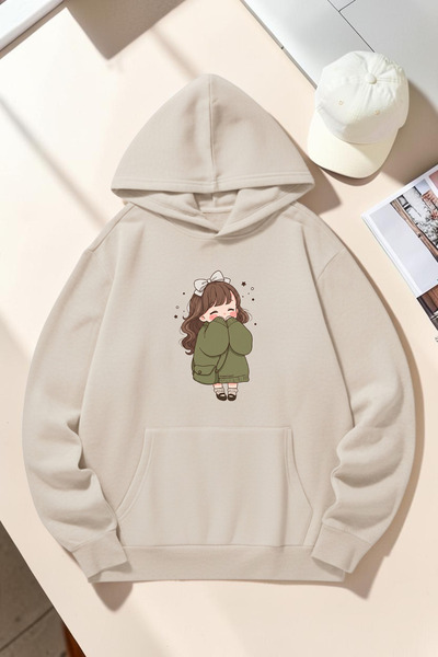 uyguntarz Unisex Cuteanime Printed Oversize Hoodie Hooded Sweatshirt