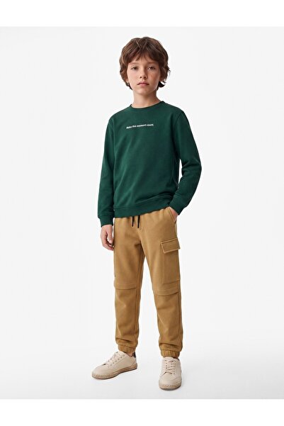 Koton Cotton Long Sleeve Crew Neck Printed Sweatshirt