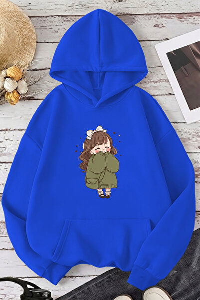 uyguntarz Unisex Cuteanime Printed Oversize Hoodie Hooded Sweatshirt