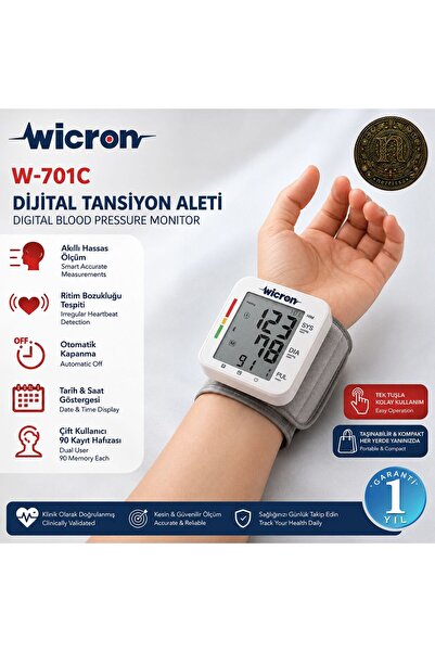Genel Markalar Wicron W-701C Dijital Bilekten Tansiyon Aleti – Otomatik Ölçüm...