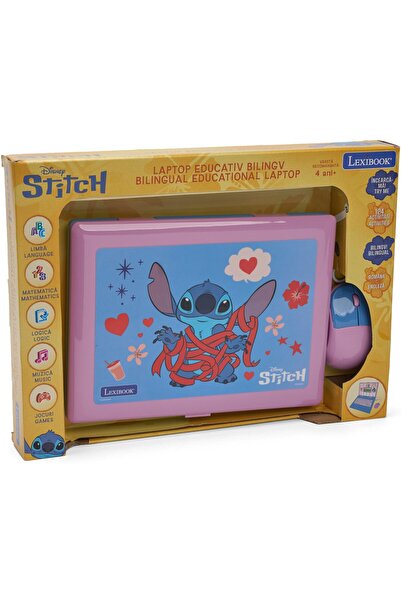 LEXIBOOK Educational Laptop - Disney Stitch, bilingual EN/RO, 124 activities