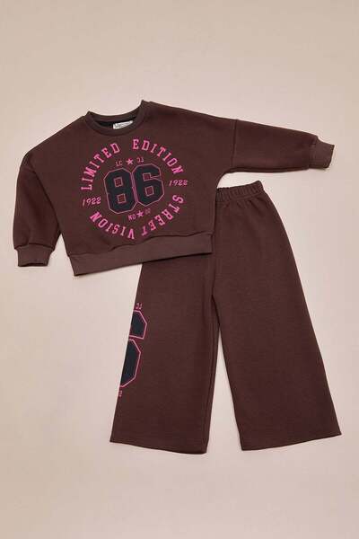 Fulla Moda 3 İplik 86 Printed Girls' 2-Piece Set