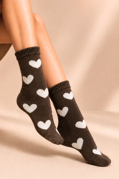 KARDEŞLER ÇORAP Women's Towel Cotton Socks with Pattern, Multi-Colored, Pack of 4