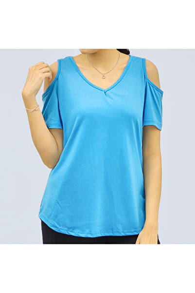 dorbe Women's V-Neck Cold Shoulder Blouse