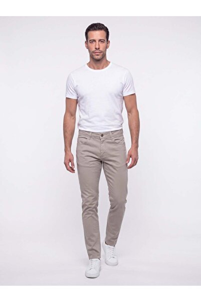 White Stone Γκρι ανδρικό παντελόνι chino Dynamic Fit