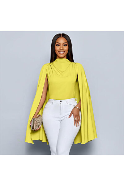 dorbe Women's Yellow High Neck T-Shirt