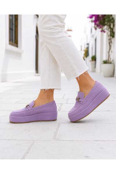 Oneka Shoes Kadın Günlük Loafer Lila süet 280826KLSLSY1442