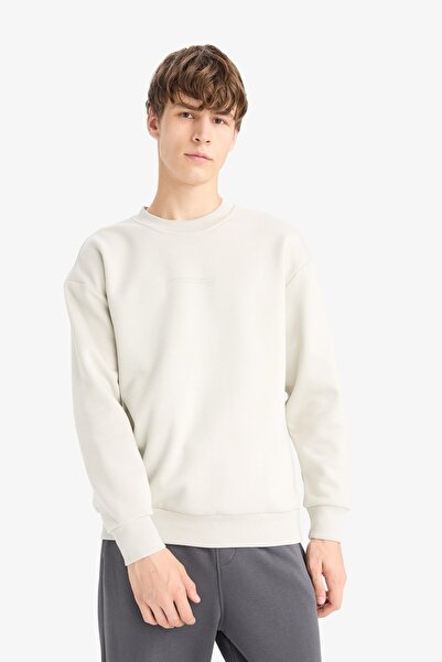 DeFacto Men's Sweat X8282Az/Bg672 Stone