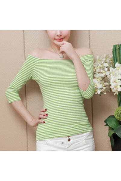 dorbe Women's Striped Off-Shoulder 34 Sleeve Blouse