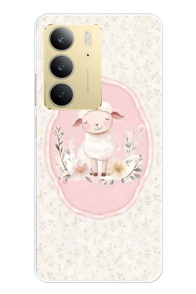 FLAMENKO حافظة هاتف شفافة بنمط خروف صغير متوافقة مع Realme C75