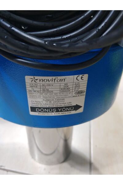 inam Baca Motoru - Çatılı Dirsekli Baca Fanı - Motoru - 10 mt Kablolu 2820 Devir Kapalı Pervane