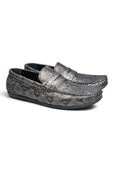FRANCO CALVANI Bronze Cut-Out Snake Bronze Color Laceless Genuine Leather Men...