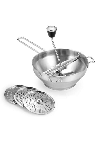 GENERAL Rotary Food Mill with 3 Interchangeable Discs, Stainless Steel Potato...