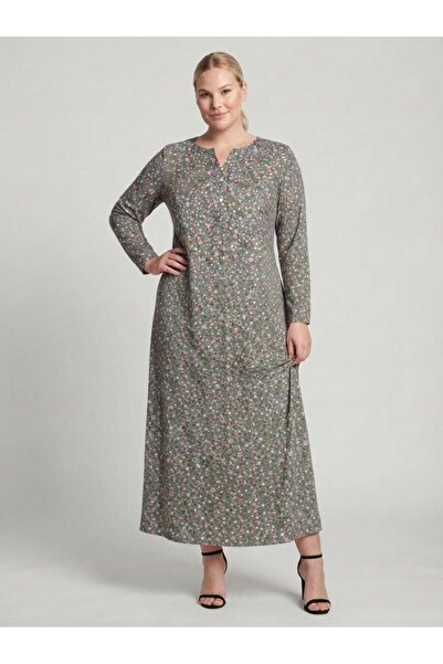 Sedef Moda Evi Long Sleeve Light Green Crispy Patterned Hijab Plus Size Mothe...